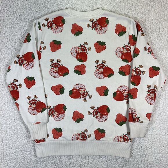 Strawberry Shortcake Sweatshirt XS White All Over Print Retro 80s Cartoon Kawaii - Picture 4 of 8